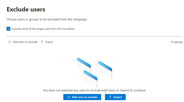 Exclude users setting
