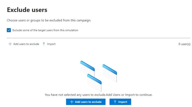Exclude users setting
